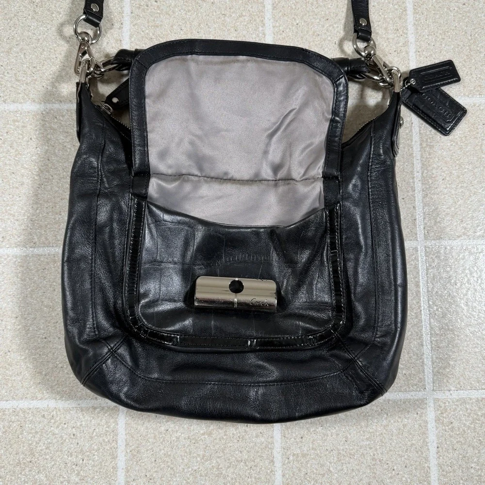 Vintage Y2K Coach Kristin Spectator Leather Hobo Shoulder Bag Crossbody Black